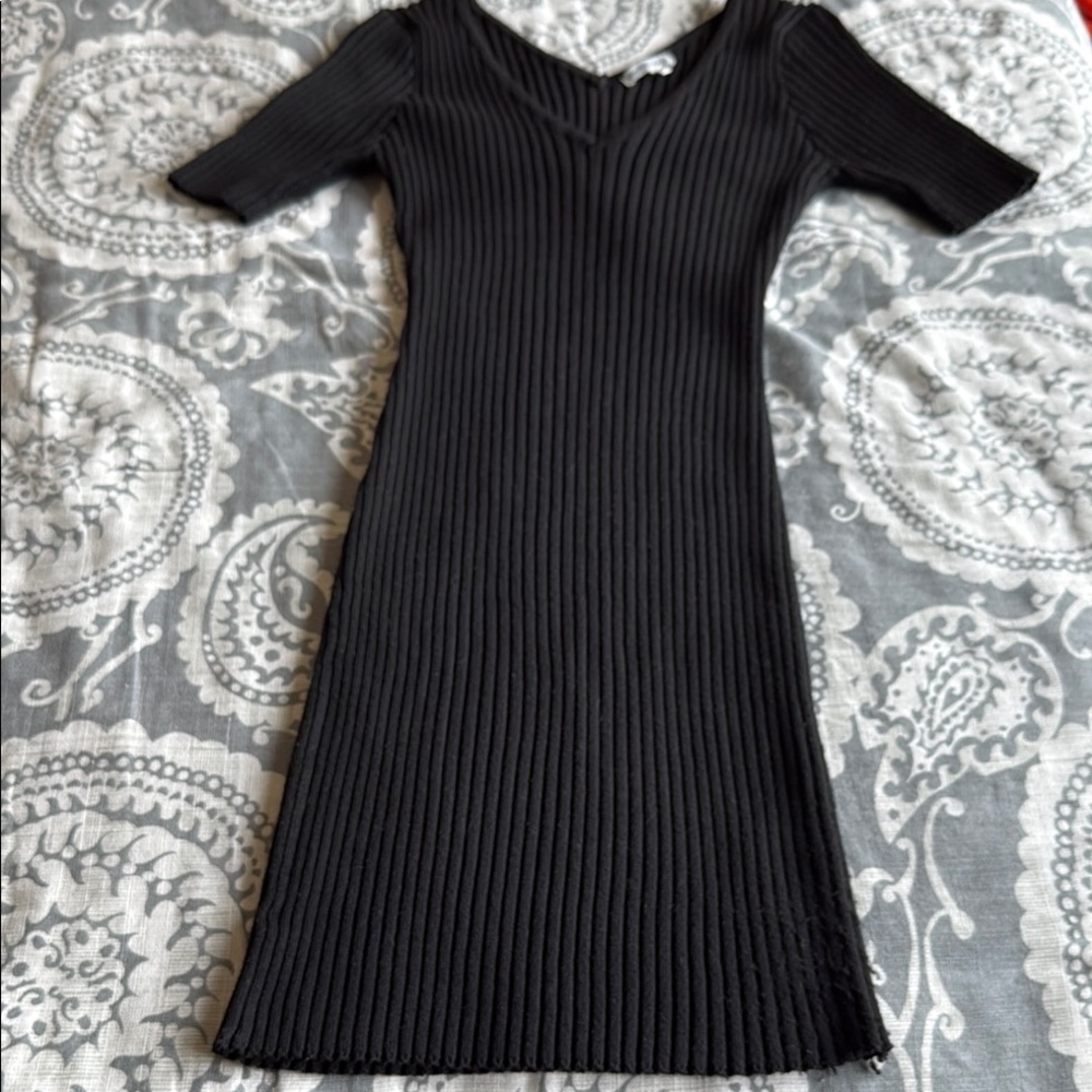 Charlotte Russe Black Ribbed Dress
